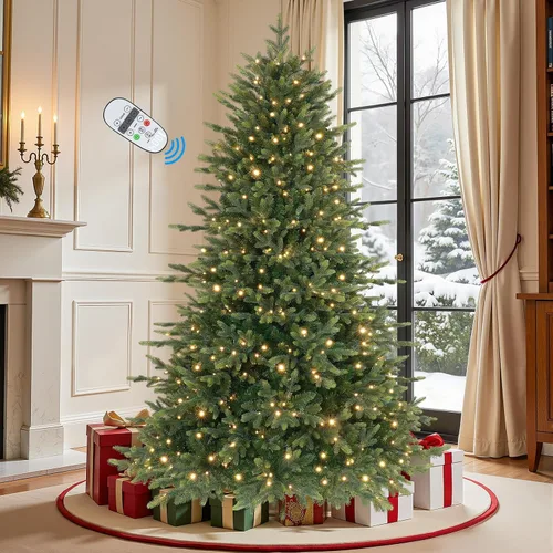 Vista 15 de SHareconn Árbol de Navidad artificial preiluminado de 4 pies con luces de Árbol preiluminado con 17 modos de luz, blanco cálido y luces