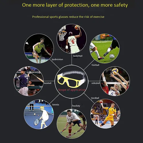 Vista 7 de SooGree - Gafas deportivas profesionales para hombres y mujeres, para raquetbol, baloncesto, fútbol, deportes, gafas protectoras antivaho y golpes