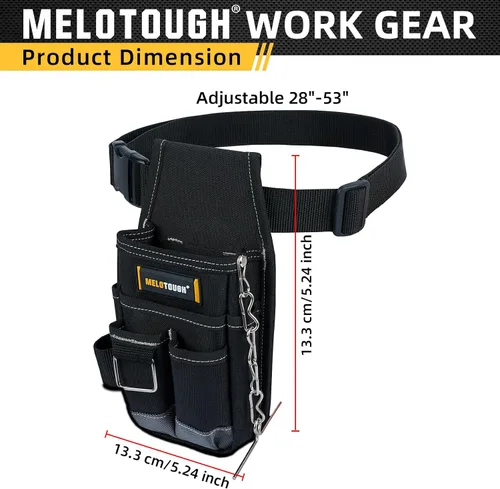 Vista 5 de MELOTOUGH Min - Bolsa de herramientas de construcción, pequeña funda para herramientas eléctricas/bolsa de bolsillo de utilidad + bolsa de bolsillo