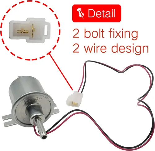 Vista 4 de Bomba de combustible eléctrica de 12 V universal de baja presión 5-9 PSI gasolina diésel en línea de metal sólido compatible con carburador HEP-02A