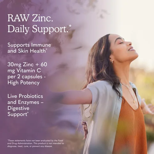 Vista 4 de Garden of Life Vitamina de zinc, suplemento alimenticio con vitamina C, vegano, 60 cápsulas