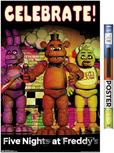 Vista 19 de Trends International Póster de pared de Five Nights at Freddy's - Celebrar la pared, 14.725 x 22.375 pulgadas, versión enmarcada de madera