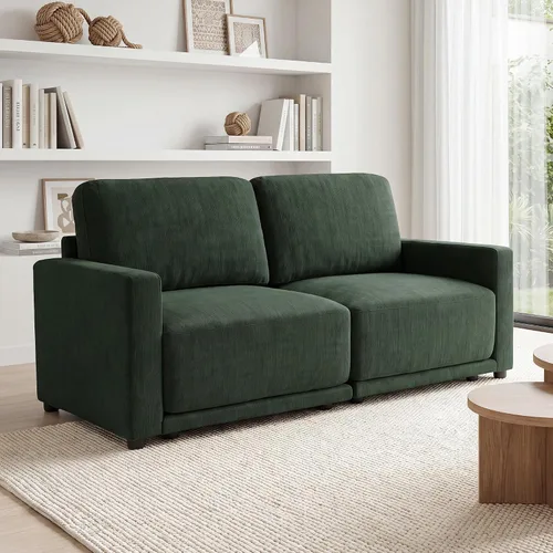 Vista 9 de Sofá modular pequeño de 78 pulgadas, sofá biplaza modular de 2 asientos para espacios pequeños, juego de sofá moderno de tela de felpilla para sala