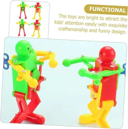 Vista 6 de CHILDWEET 4pcs Windup Dancing Robot para movimiento mecánico ligero divertido educativo sin batería requerida color aleatorio
