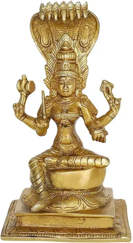 Vista 4 de GURU JEE™ Estatua de latón de la diosa india del sur Durga Mariamman sentada para Puja Mandir Regalos Decoración del hogar