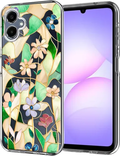 Vista 15 de Unov Funda diseñada para Galaxy A06 4G, funda transparente con [patrón antideslizante en relieve], protección delgada a prueba de golpes