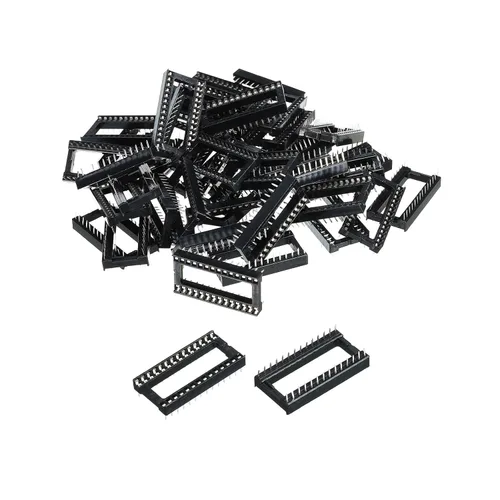 Vista 10 de MECCANIXITY DIP IC Chip Socket Adapter Flat Pin 24P 0.100 in Paso 0.591 in IC Socket para chip de placa PCB, paquete de 30