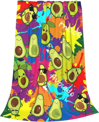 Vista 3 de Manta de franela de aguacates, manta de forro polar, suave y mullida para sofá, dormitorio, sofá, 50 x 40 pulgadas