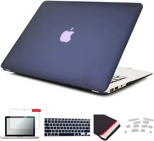Vista 49 de Pack 5 en 1 de carcasa para MacBook Air, de Se7enline, de plástico duro, tacto suave, con protector de teclado de silicón, protector de pantalla