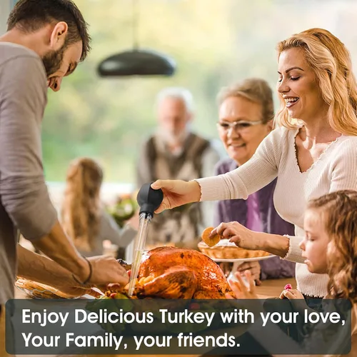 Vista 7 de SCHVUBENR Baster de Pavo Grande con Cepillo de Limpieza - Herramienta de Baster Premium para Cocinar - Fácil de Usar y Limpiar - Potente Baster
