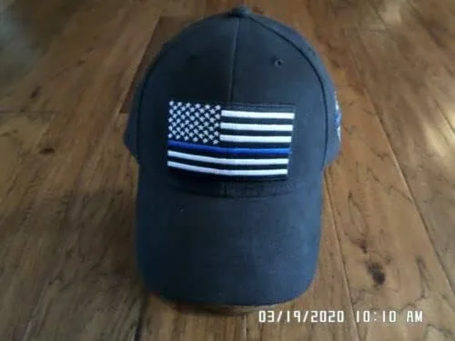 Vista 2 de Sombrero de línea azul delgada de la policía Gorra de aplicación de la ley Blue Lives Matter Soporte oficial, Multi