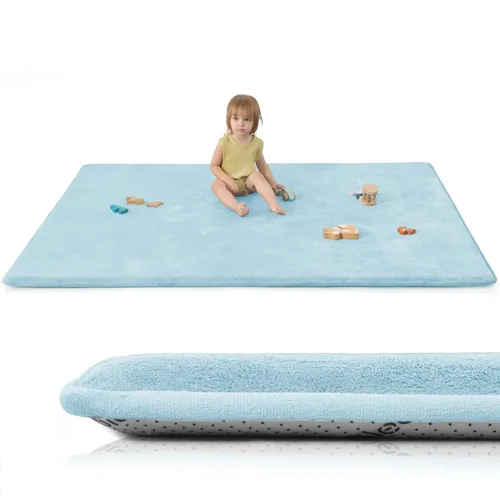 Vista 26 de Tapete de juego ultra suave para bebé, tapete redondo de espuma elástica de 1.3 pulgadas de grosor de 47 pulgadas para niños pequeños, parte trasera