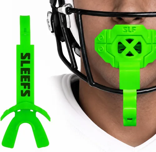 Vista 21 de SLEEFS X - Protector bucal de fútbol con correa para protección contra Negro