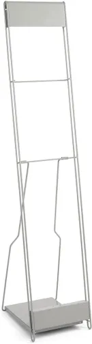 Vista 5 de Displays2go (NCYBRCHSLV) Soporte portable para libros o revistas, con 10 compartimentos, de acero, color plateado.