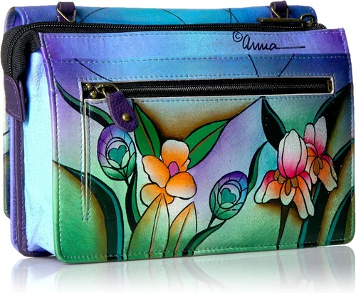 Vista 2 de Anna by Anuschka Womens Hand-Painted Genuine Leather Organizer Wallet On a String