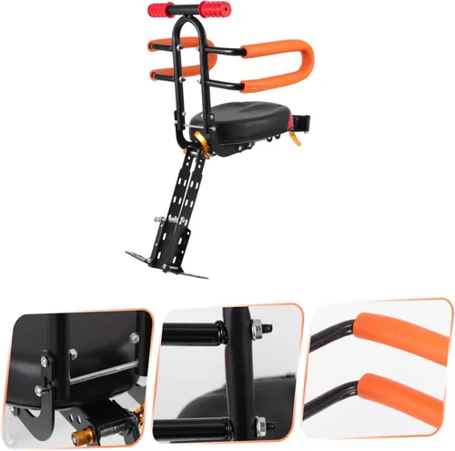 Vista 7 de SUPVOX Silla de bicicleta montada en la parte delantera para niños, fácil instalación, diseño cómodo