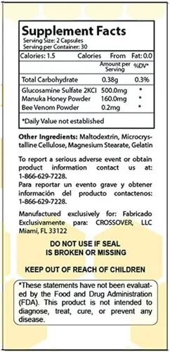Vista 10 de AbeeMed Bee Venom Cápsulas – Suplemento natural de apitoxina con miel de manuka – Inflamación y apoyo a la movilidad, molestias articulares