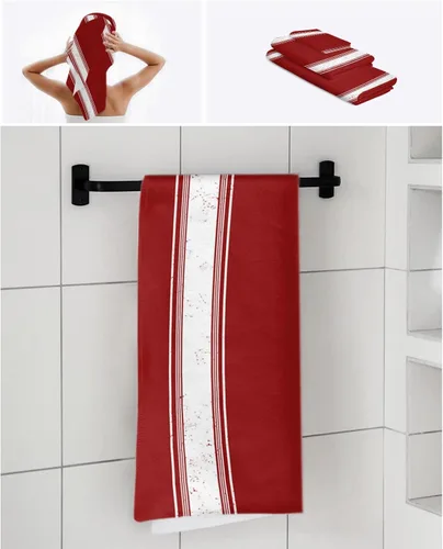 Vista 7 de Christmas Bath Towels for Bathroom Set - Luxury Towels Gifts for Women,Quick Dry Beach Kitchen Hand Hair Face Yoga Workout Gym Towel and Dish