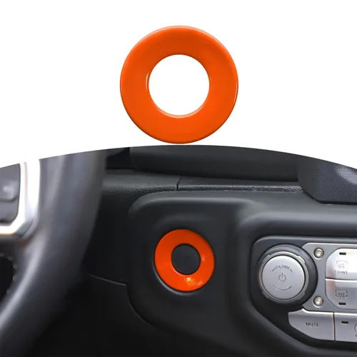 Vista 10 de RT-TCZ para Jeep JL Anillo de Cubierta de Botón de Arranque/Parada para Jeep Wrangler JL JLU Gladiator JT 2018-2024 Accesorios de Interior Azul Bebé