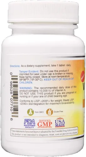 Vista 3 de Wonder Laboratories Vitamina A 10,000 UI, como palmitato, del aceite de hígado de pescado de bacalao - 100 tabletas