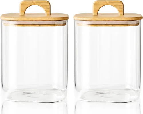 Vista 10 de Sweejar Tarros de vidrio de 3 cuartos para organización de la lavandería, contenedor de cápsulas de lavandería de 96 onzas, tarros de vidrio
