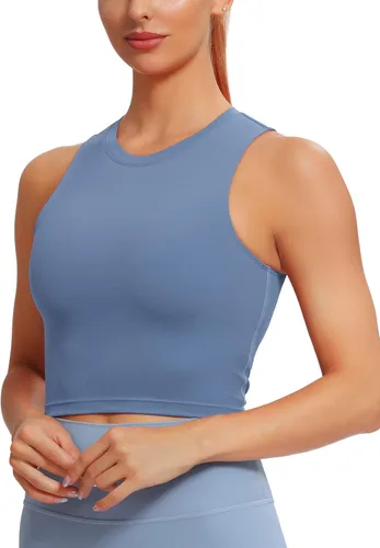 Vista 3 de Natural Feelings - Sujetadores deportivos sin mangas, con relleno extraíble, para mujer ombligueras para yoga, entrenamiento, correr