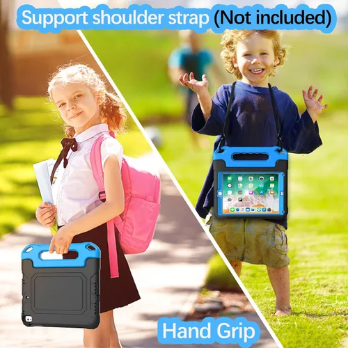 Vista 6 de YIHE - Funda infantil para iPad de 9.7 pulgadas con protector de pantalla, mango a prueba de golpes, funda convertible con soporte para iPad 9.7