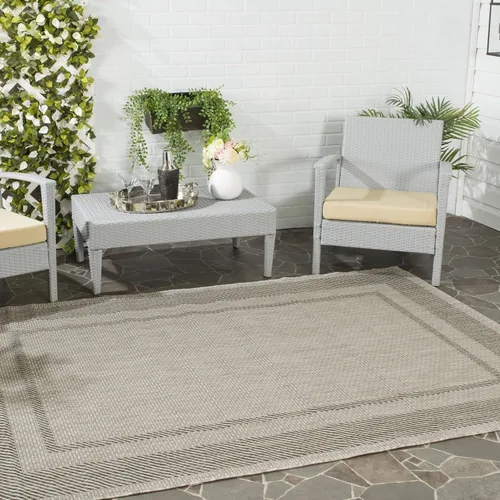 Vista 37 de SAFAVIEH Alfombra lavable al aire libre Courtyard Collection - 2'3" x 5', beige y negro, no desprende pelusa y fácil de limpiar, ideal para patio