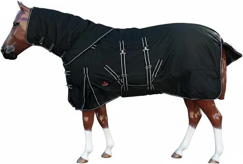 Vista 15 de HILASON 1200D Manta de invierno impermeable para caballo con cubierta para el cuello y envoltura para el vientre Mantas de participación