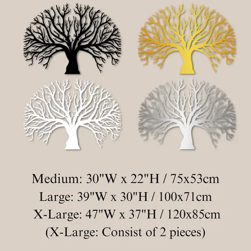 Vista 4 de Arte de pared de metal árbol de la vida, arte de pared de árbol de la vida, decoración de pared de árbol de la vida, decoración de pared de metal