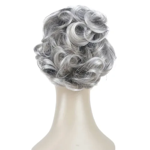 Vista 3 de Aimole Extensiones de clip de garra sintética de dama de cola de caballo gris rizado corto (48T)