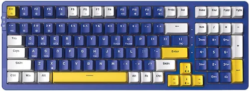 Vista 9 de Qisan Teclado mecánico inalámbrico y con cable, triple modo 2.4G/USB-C/BT (98%) teclado mecánico inalámbrico con diseño de EE. UU. Teclados Combo