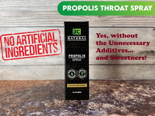 Vista 6 de JC Natural x CGM Labs - Spray de propóleo para la garganta, soluble en agua, sin alcohol. Apoyo inmunológico natural. Combate organismos nocivos