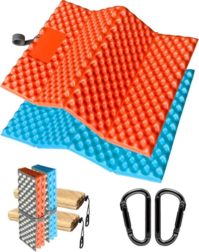 Vista 8 de Asiento de senderismo de espuma, almohadilla para sentarse, almohadillas para mochileros, cojín de asiento con clips de mosquetón, bolsa