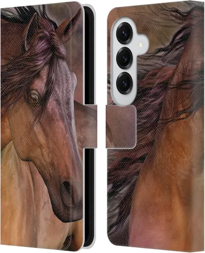 Vista 209 de Head Case Designs Officially Licensed Laurie Prindle A Morgan Christmas Western Stallion Leather Wallet Case Compatible with Samsung Galaxy A07 4G