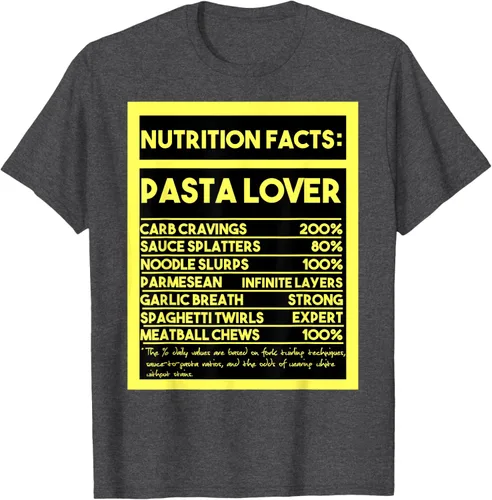 Vista 35 de Pasta Lover Nutrition Facts: The Ultimate Carb Connoisseur's T-Shirt Negro