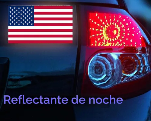 Vista 4 de Calcomanías reflectantes de la bandera estadounidense, paquete de 3, 5 x 3 pulgadas, calcomanías duraderas e impermeables para vehículos y artículos