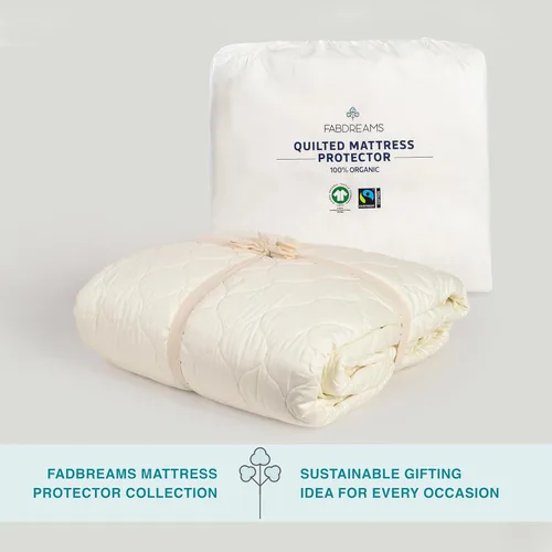 Vista 6 de FABDREAMS Protector de colchón acolchado orgánico tamaño Twin Almohadilla de colchón Funda de colchón Naturalmente transpirable Sin ruido