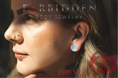 Vista 2 de 8G-1 "Opalite Semi Precious Stone Solid Saddle Fit Pendientes de enchufe (se venden como par)