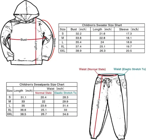 Vista 2 de Conjunto de sudadera con capucha y pantalones deportivos para niños y niñas, conjunto de sudadera de moda de 2 piezas