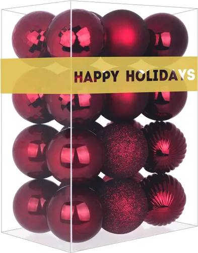 Vista 171 de Esferas pequeñas de Navidad de bronce y dorado de 1.6 pulgadas, adornos para decoración de árbol de Navidad, bolas colgantes inastillables