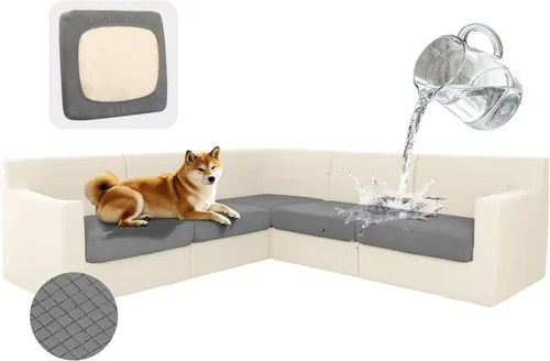 Vista 26 de ALIECOM Fundas 100% impermeables para sofá seccional esquinero en forma de L, fundas de cojín de jacquard elásticas para mascotas y perros
