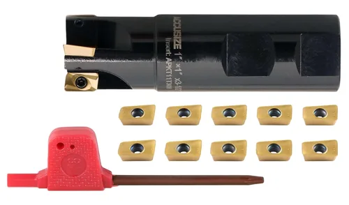 Vista 26 de Accusize Industrial Tools Molino de extremo indexable de hombro cuadrado de 90 grados de 1/2 '' con insertos de carburo Apkt11T3, 0056-0913