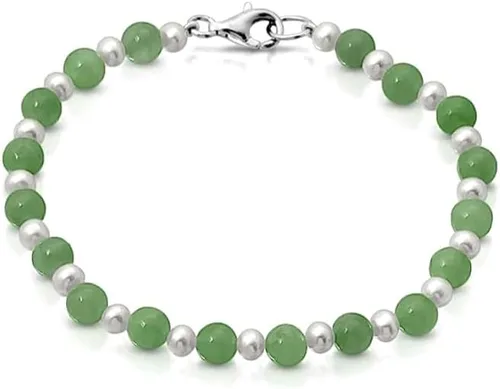 Vista 3 de Regalia by Ulti Ramos .925 Sterling Silver Genuine 6mm Jade and Freshwater Cultured Pearl Necklace, Bracelet, and Stud Earrings Jewelry