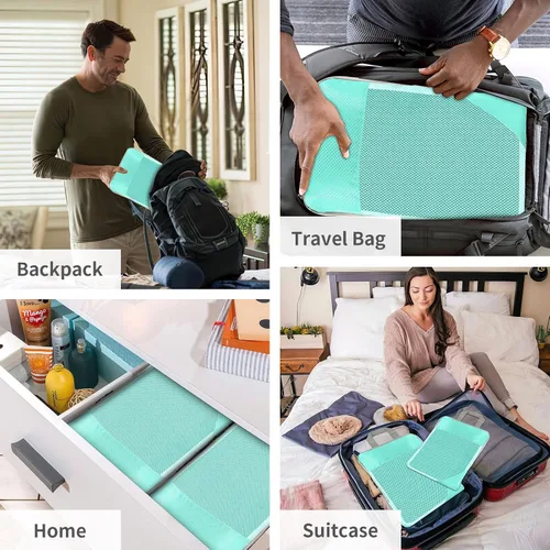 Vista 7 de BRAQ Juego de 6 cubos de compresión para maletas, bolsas organizadoras de viaje para equipaje, bolsas de compresión de viaje para empacar como
