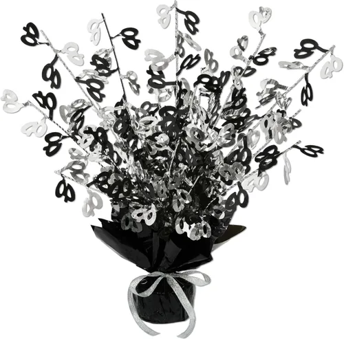 Vista 5 de Beistle Centros de mesa Gleam 'N Burst de 30 pulgadas, 2 piezas, 15 pulgadas, negro/plateado