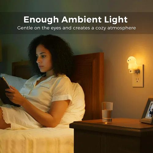 Vista 7 de L LOHAS LED - Luz nocturna enchufable para niños, luces nocturnas 3D de cachorros lindas con sensor de atardecer a amanecer, 1600K/2700K/5000K 3CCT