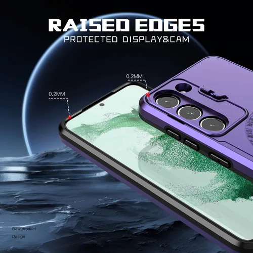 Vista 4 de Asuwish Funda de teléfono para Samsung Galaxy S23 5G con protector de pantalla de vidrio templado y soporte delgado, accesorios móviles híbridos