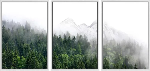 Vista 128 de SIGNWIN Lienzo enmarcado para pared, juego de arte abstracto de serenidad costera, ilustraciones abstractas junto al mar, arte moderno, decorativo