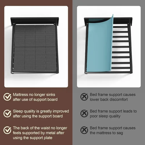 Vista 7 de Caja de resorte plegable, transpirable, minimiza el ruido, resistente a la humedad, soporte de cama de perfil bajo, cama doble grande de 0.394 in